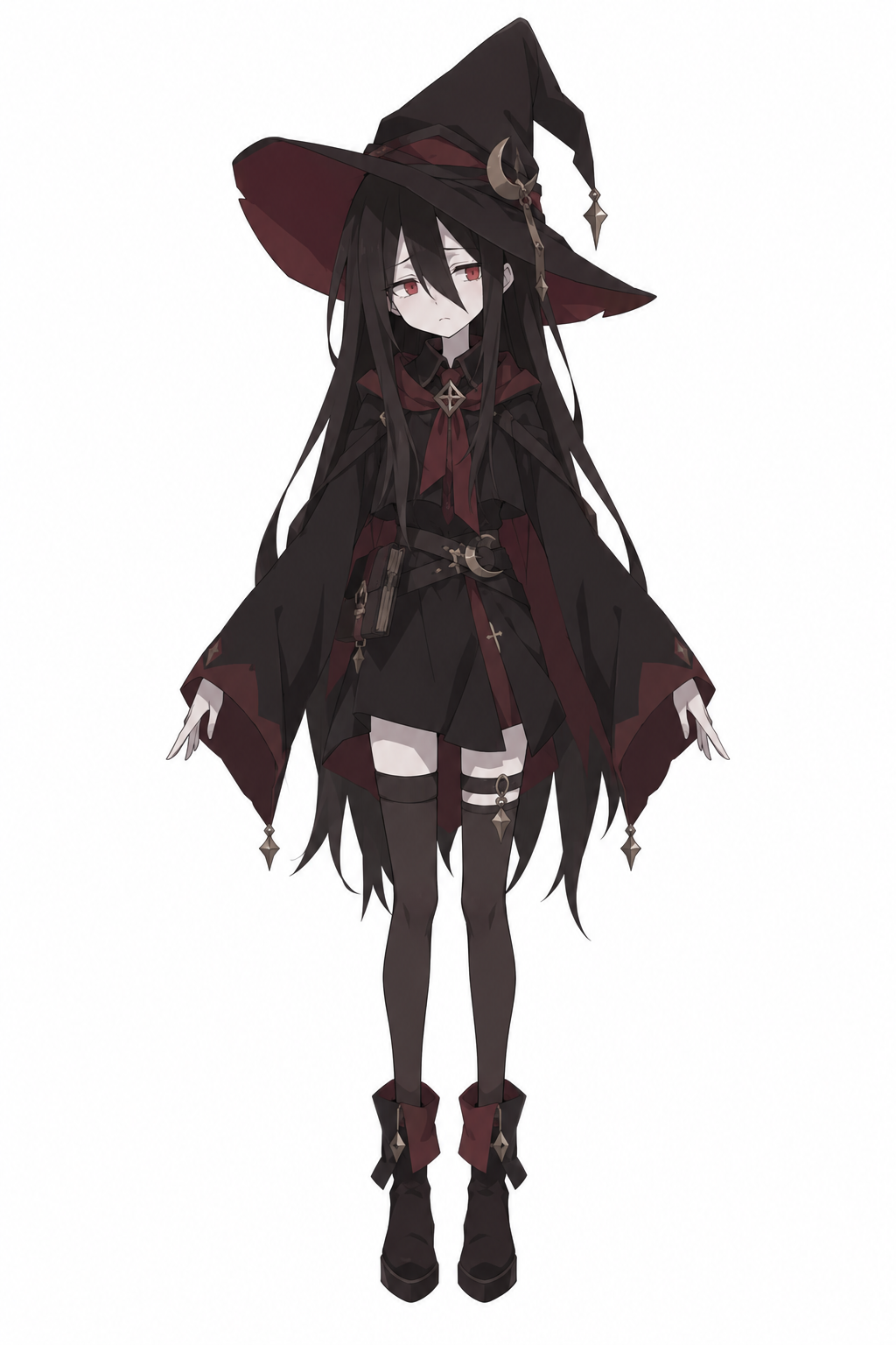 絵柄の基準に選んだ、長い黒髪と赤い眼の魔法使い④